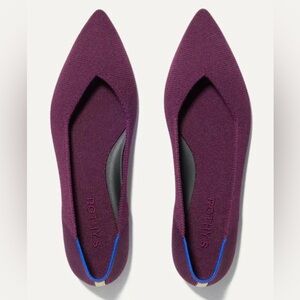 Rothy’s The Point Merino Wool Ballet Flat in Aubergine Purple
